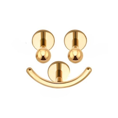 Combo 3 Piercings Titânio PVD Gold